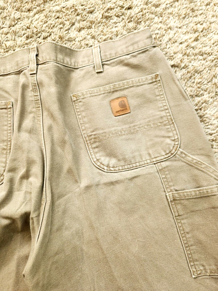 パンツ Carhartt DUNGAREE PAD PANT denim 90s 90s Carhartt Mens 44x38 Distressed Wide Leg Dungaree Denim