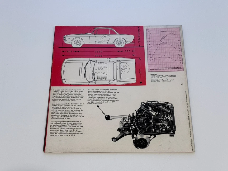 Lancia Fulvia Coupè 1600 HF 1972 cartaz original do folheto - Imagem 2 de 4