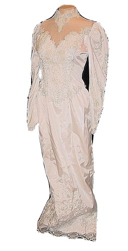 Beautiful Tassel Fringe Sequin Beige Deep V-Neck Long Sleeve Dress Size  Small | eBay