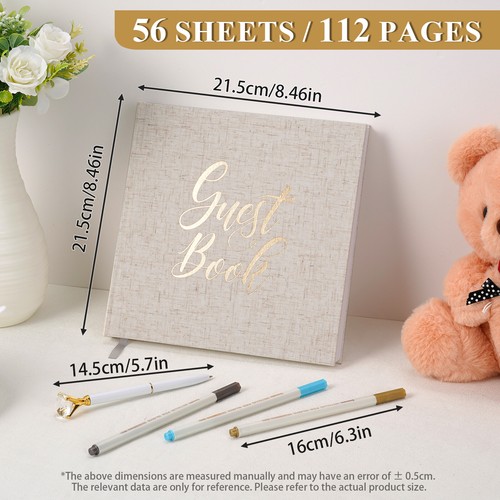 Hardcover Wedding Guest Book for Your Wedding Reception Photos Elegant Guestbook - Picture 33 of 33