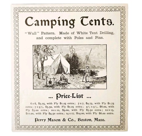 Camping Tents Outdoors 1897 Advertisement Victorian Perry Mason DWHH13