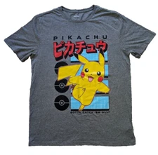 Old Navy Men's XS Short Sleeve PIKACHU Pokemon Tee Gray T-Shirt #31823