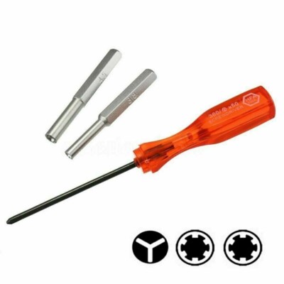 3.8mm 4.5mm & Tri-wing Security Bit Screwdriver Nintendo NES SNES N64 Game Boy .