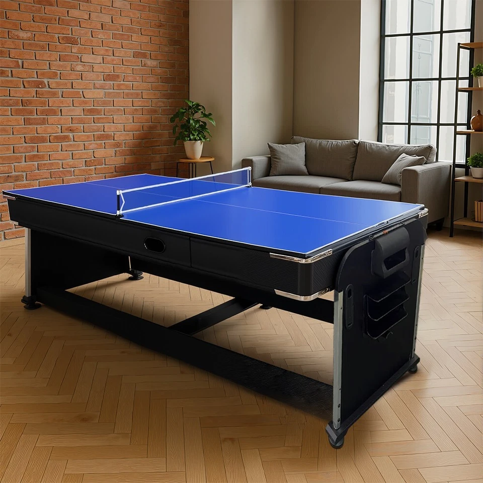 4 In 1 Multifunction Convertible 7FT Pool Table/Tennis/Office/Air Hockey AU - image 3 of 4
