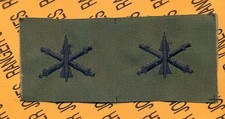 US Army Air Defense Artillery ADA Branch OD Green Black sew on patch set