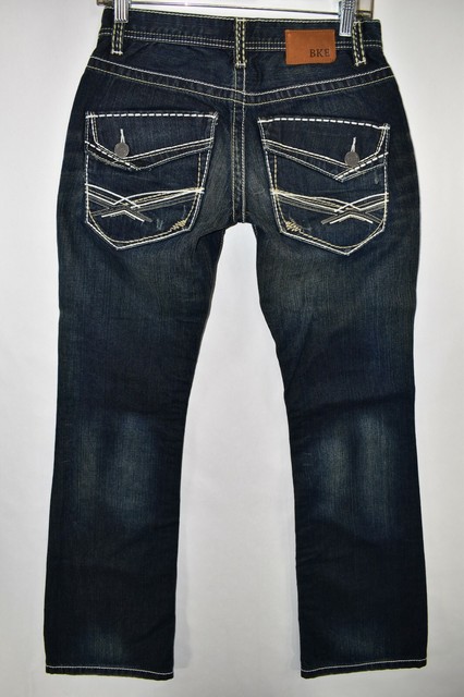BKE Buckle Aiden Straight Slight Bootcut Jeans Boys Mens Sz 26S Blue Meas 26x30 | eBay