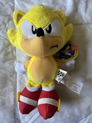 9'' Jakks Pacific Sonic The Hedgehog 30th Anniversary Super Sonic Toy Plush NWT
