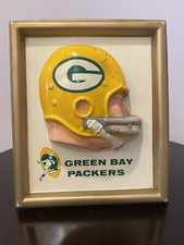 Casco de los Green Bay Packers 1965 NFL Technigraph placa vintage original