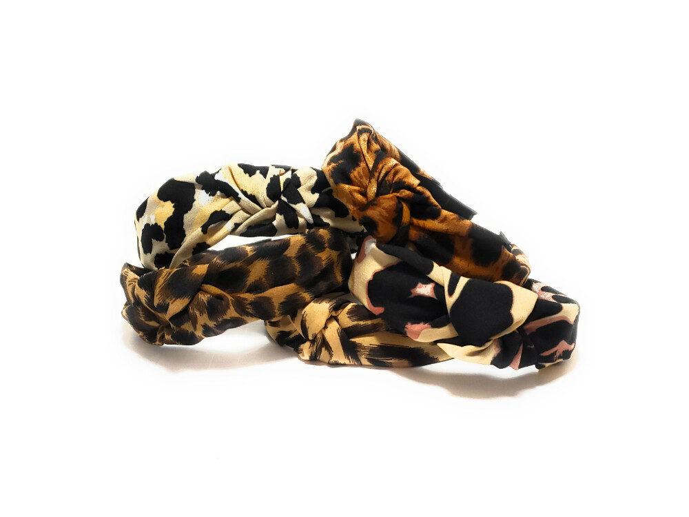 Animal Print Fabric Fashion Headband w/ Top Knot | eBay display picture 2