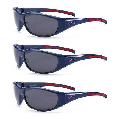 Set of 3 -Texas Rangers MLB Licensed UV400 Sports Wrap 3 Dot Baseball Sunglasses
