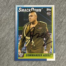 2021 Topps Heritage WWE #56 Commander Azeez Signed IP Auto
