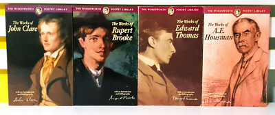 Lot of 4x Wordsworth Poetry Library Books! John Clare, Rupert Brooke & More!