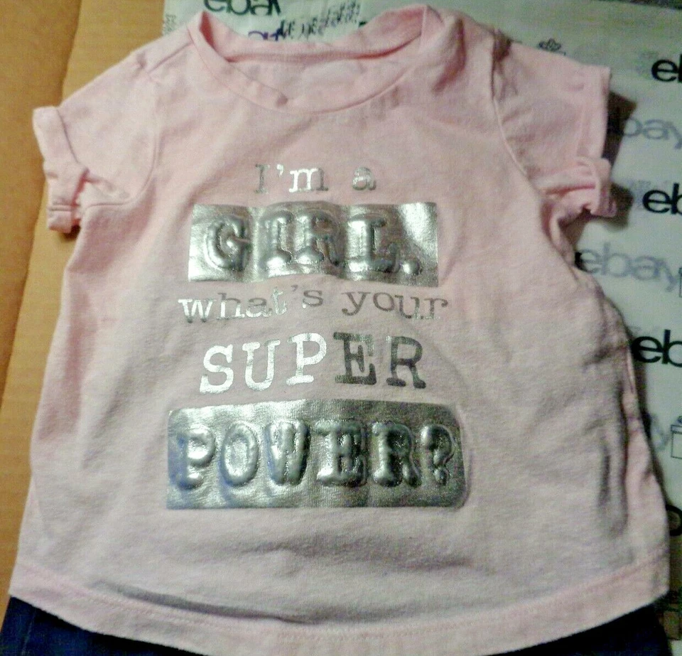 Children's Place bebé niña rosa top y azul Carters pantalón 18M oferta de 2 piezas Foto 2 de 4