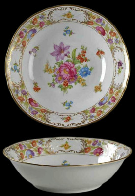 Schumann Bavaria Germany Empress Dresden Flowers 9" Round Vegetable ...