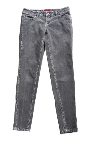 Merona Damengröße 4 grau niedriger Bund Skinny moderne Passform Cordhose 30" Schrittlänge