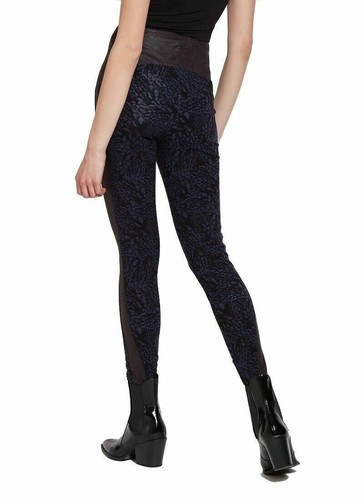 Lysse Kent Printed Faux Leather Trim Leggings Size Small Womens Animal Floral - Picture 4 of 12