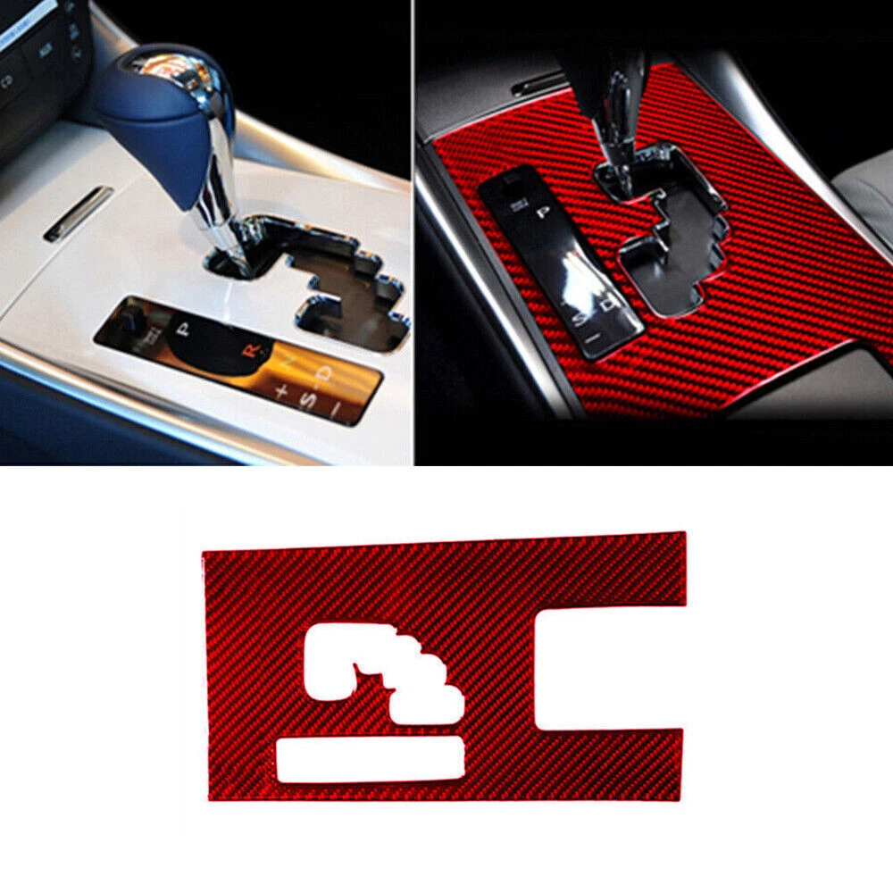 For Lexus IS250 300 350 2006-2012 Red Carbon Fiber Gear Shift Box Panel Trim 1*