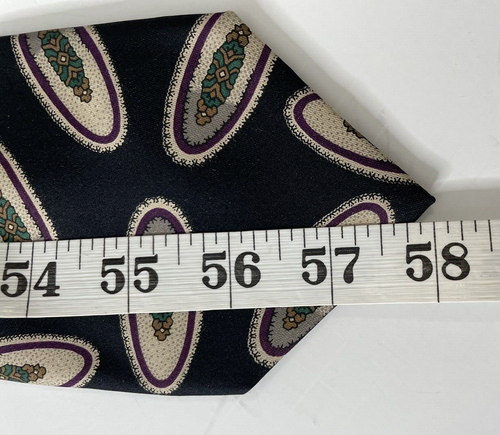 Ferrell Reed for Bob Horsley's geometric Necktie Tie Black 58"x4" - Picture 7 of 8
