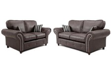 Oakland suede leather 3+2 Seater Charcoal 