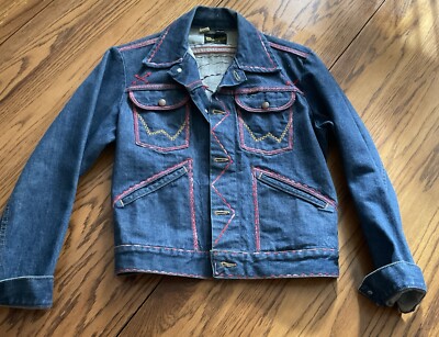 WRANGLERS EMBROIDERED DENIM JACKET SZ 36 American Indian Design | eBay