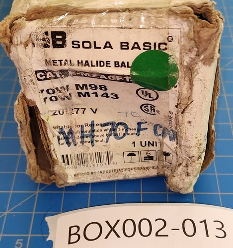 BOX002-013 ISB Sola Basic E-MZA0FT70F Metal Halide Ballast 120/277 v 250 vac 60h - Picture 2 of 6