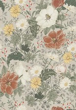 Vintage Gray Rustic Floral Wallpaper 17.3"x118" Peel and Stick PVC Contact Paper