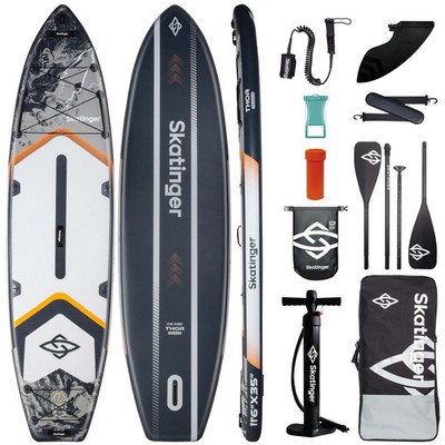 SUP SKATINGER Thor Grau 350x89x15 cm (11'6'') Touring Board inklusive sämtlichem