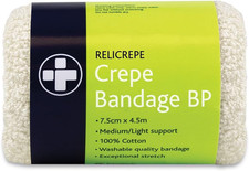 White BP Grade Cotton Relicrepe Crepe Bandage Soft, Comfortable, Medium/Light Su