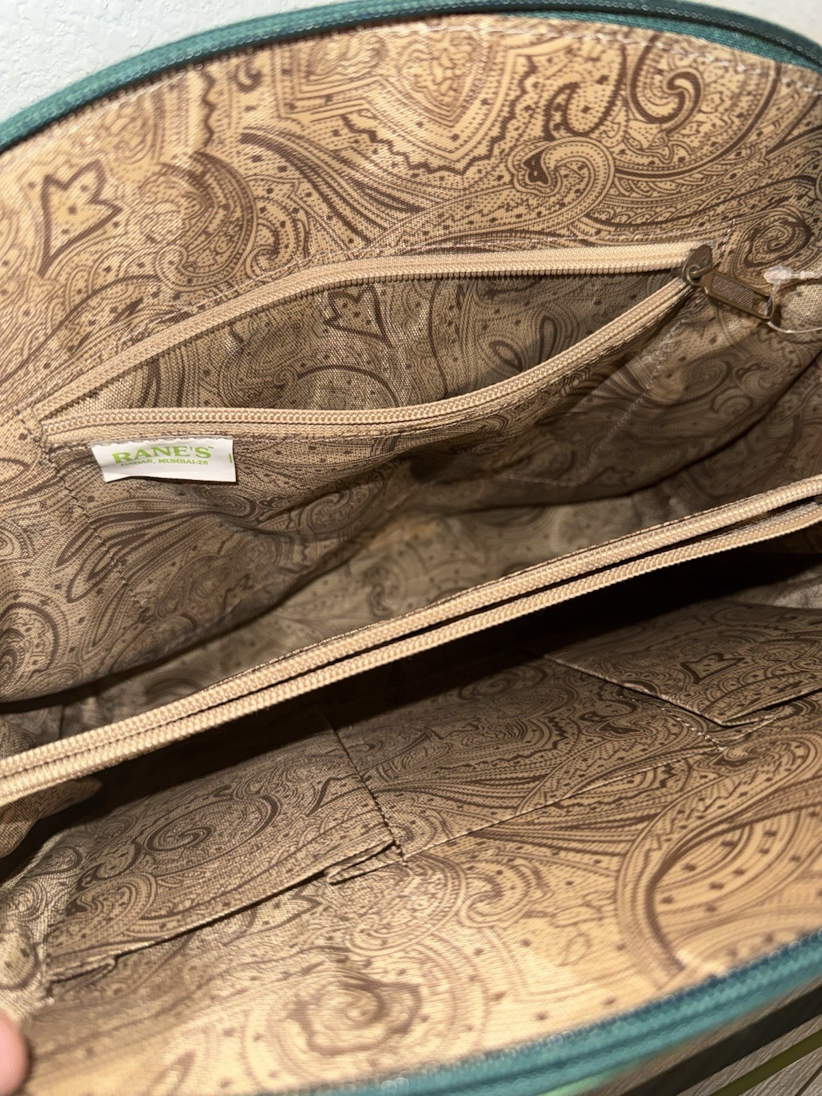 Ranes Medium Green Lightweight Patterned Bag With… - image 5