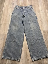 Vintage Lee Riders Kids Carpenter Jeans Size 12 R Y2K Skater Grunge Baggy Denim