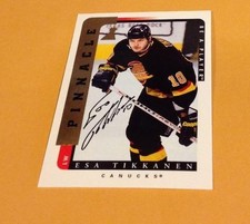 1996 PINNACLE BAP SIGNATURE #31 ESA TIKKANEN AUTOGRAPHED CARD MINT !
