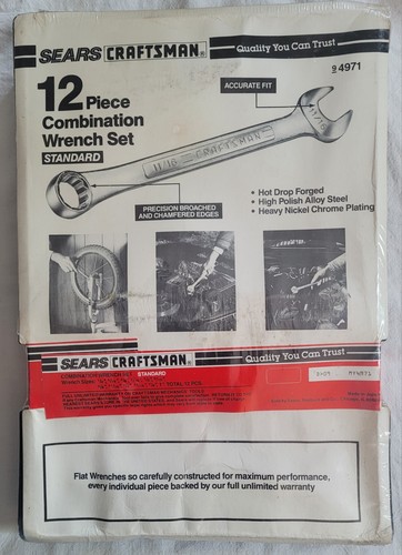 Vtg. Sears Craftsman 4971 12-piece Standard Combination Wrench Set, Sealed NOS - Picture 2 of 10
