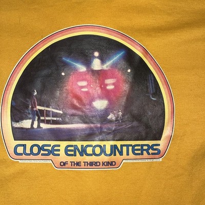 Close Encounters Movie 1978 Yellow Vintage Single Stitch T Shirt Small