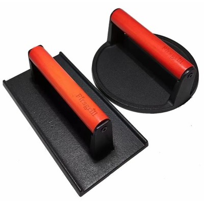 Firsgrill Burger Press 6.6'' Round HeavyDuty Cast Iron Smash Meat Steak with W...