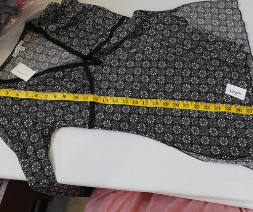 Top de mujer Moa Moa mediano negro Babydoll tejido transparente carrera declaración Y2K NUEVO - Imagen 8 de 10