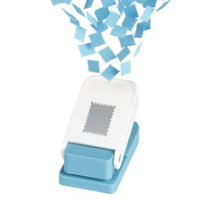 Stamp Punch, 1X0.8Inch Postage Stamp Puncher, Rectangular Stamps Shaped Paper Pu