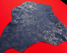 Metallic Clouds on Navy Blue Leather Hides Skins HN1805