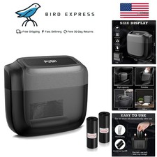 Car Trash Can with Lid and Storage, Leakproof Mini Garbage Bin with 30 Bags