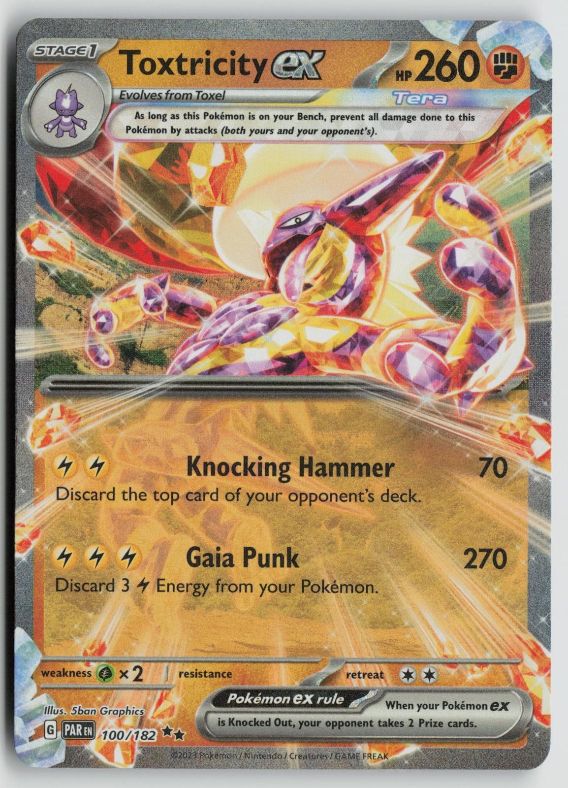 Toxtricity ex Near Mint Holo 100/182 Paradox Rift Pokemon