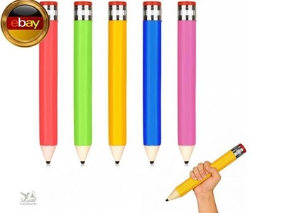 5 Stück Hölzerne Riesen Bleistift, Übergroße Jumbo Bleistifte mit Kappe und Rad