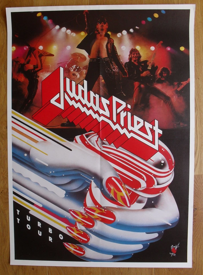 JUDAS PRIEST turbo tour affiche poster ancienne vintage 86x62 cm - Photo 1/1