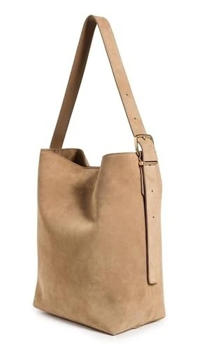 Bolso de Hombro Madewell the Essential Bucket Cuero Gamuza Tawny Caqui Foto 2 de 4
