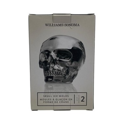 Williams Sonoma Skull Ice Molds SET of 2  Whiskey Scotch Halloween NIB new