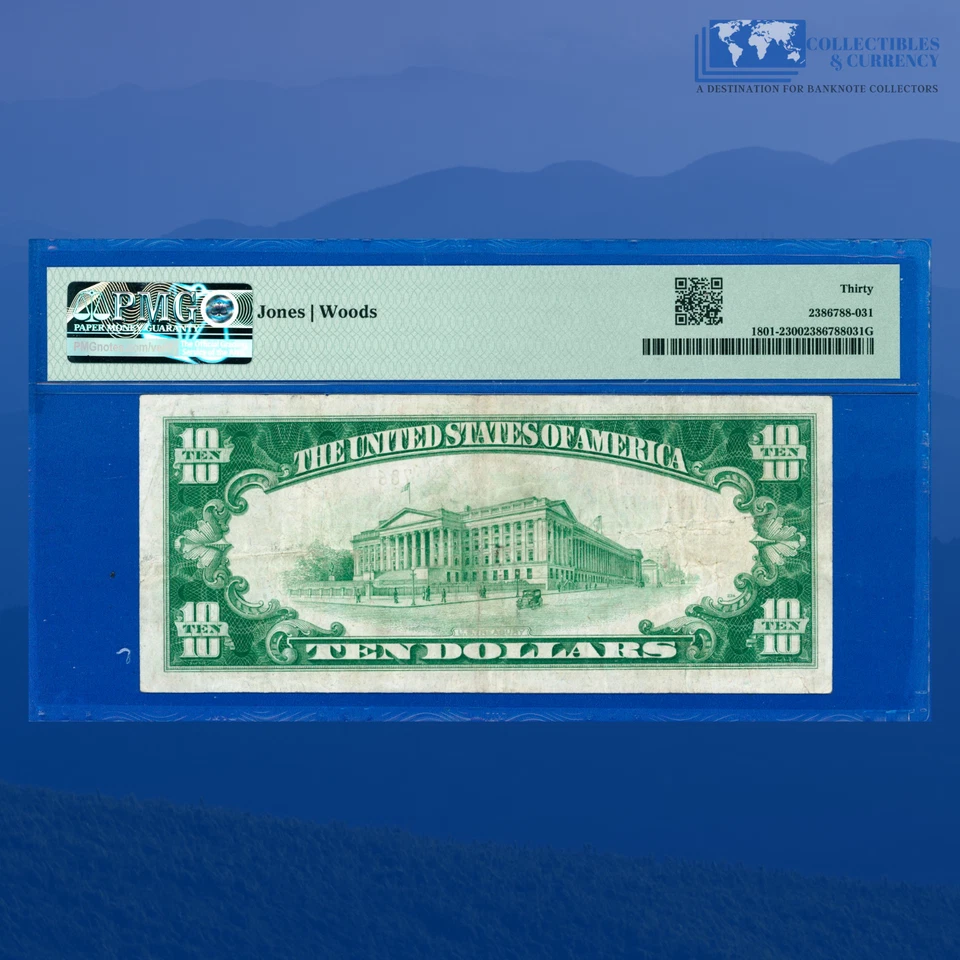 1929 $10 National City Bank Of CLEVELAND, OH, Charter #786, PMG 30 - Image 2 of 3