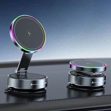15W Vacuum Suction Magnetic Wireless Charger Car Phone Holder Mount 360 degree R