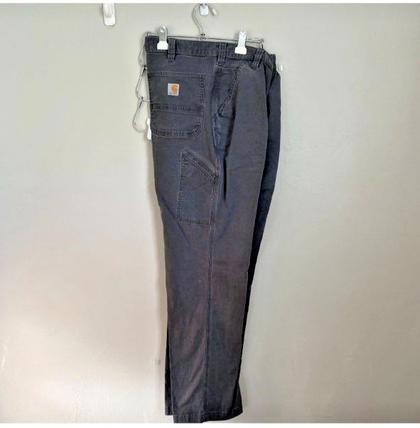 Carhartt Gray Rugged Flex Pants 38 X 32 (hemmed) Canvas Cargo BN 2291-M 5 pocket thumbnail 3
