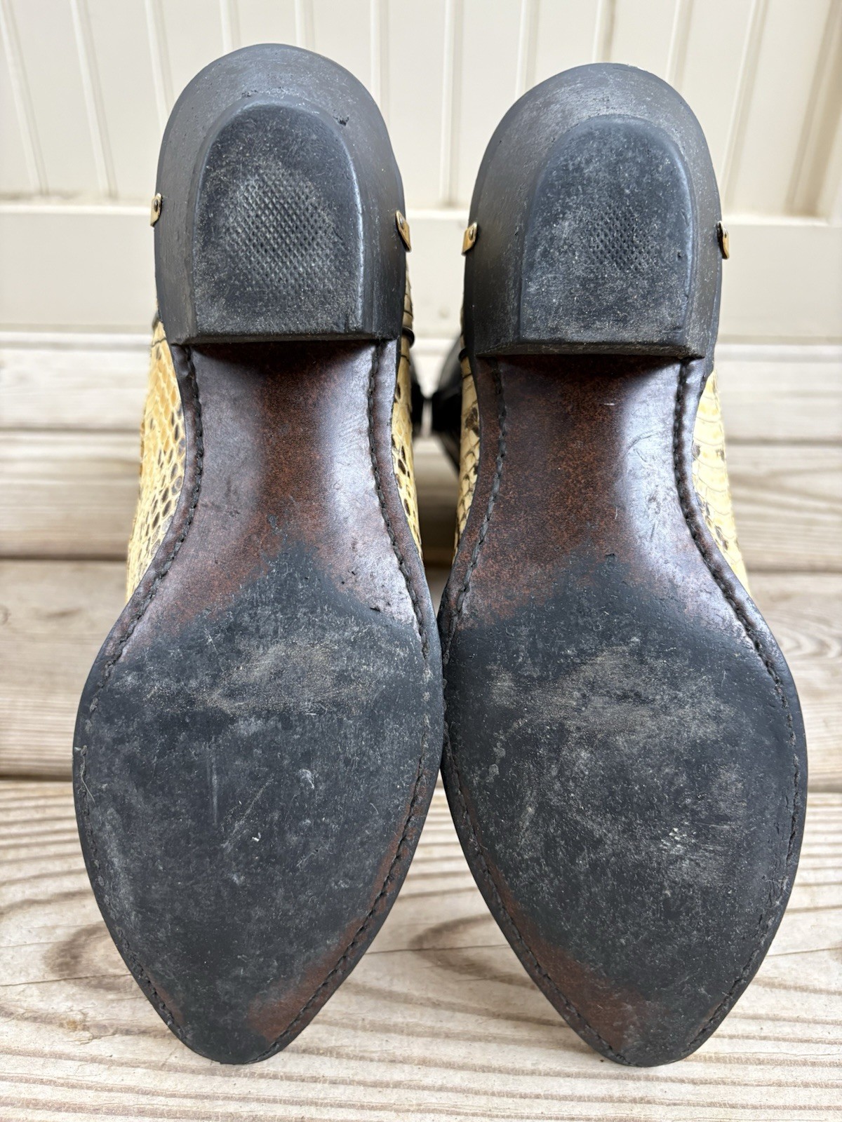 Python Snakeskin Cowboy Boots Exotic Leather Rode… - image 5