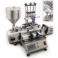 10-100ml Fully Auto 2 Head Paste Filling Machine for Sauce/Semi Fluid 8mm Nozzle