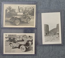 Original Lot of 3 WWII Snapshots Bridge Jeeps Soldiers