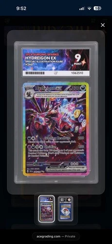 Pokémon TCG Hydreigon EX Card 240/191 Surging Sparks Ace Graded 9